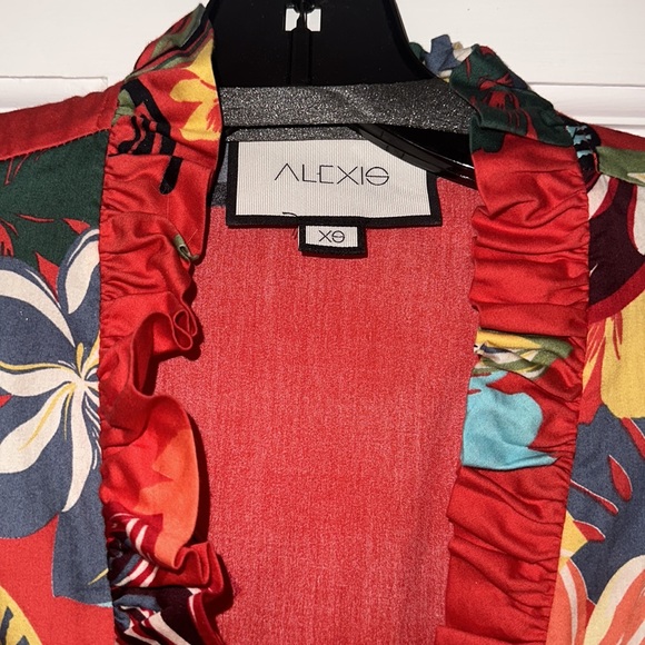 ALEXIS Red Floral Faine Romper XS - Picture 7 of 11